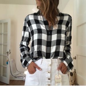 Madewell black and white flannel NWOT